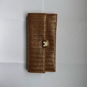 Lilly Pulitzer Gold and Brown Clutch